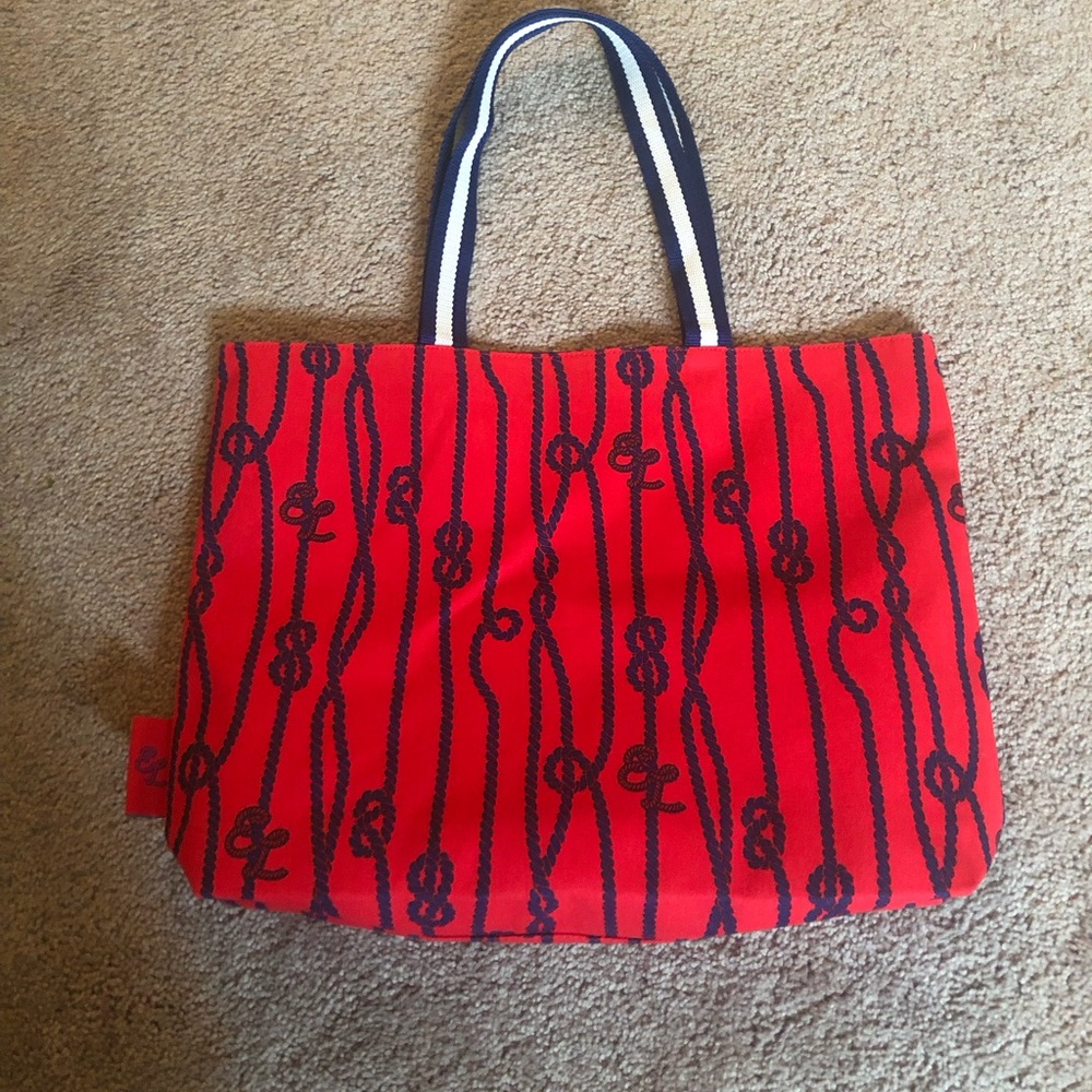 Red and Blue Estée Lauder Tote Bag